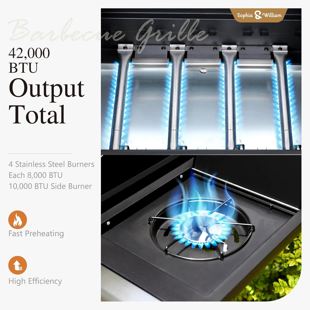 🔥 Backyard Grill Master 🍔✨ 4-Burner BBQ Station 🌞🔥
