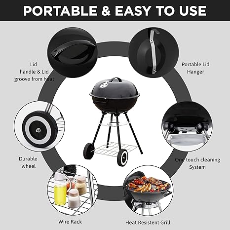 🔥 Foldable Charcoal Grill 🍖🏕️ BBQ Anywhere ✨🌞