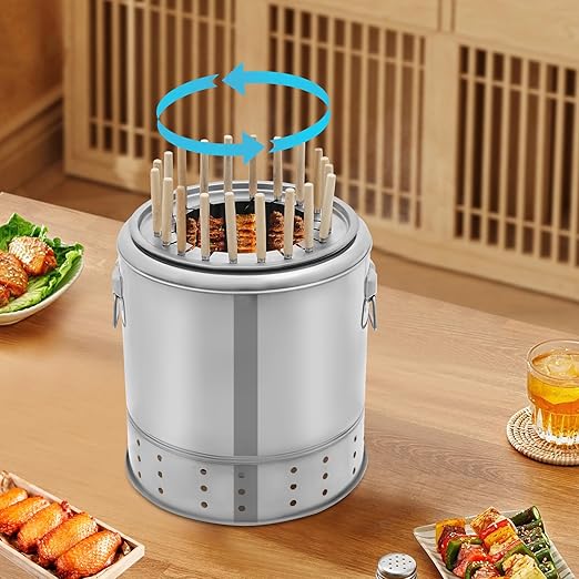 🔥 Smokeless Hanging Charcoal Grill 🍖🌳 Perfect Outdoor BBQ 🎉