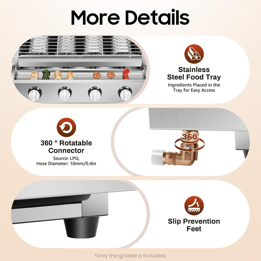 🔥 Portable Gas Griddle 🍔✨ Backyard Feast Station 🌞🍳