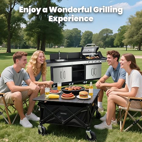 🔥🍖 5-Burner Propane Gas Grill | Outdoor BBQ Station 🌿🔥