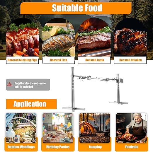 🔥 Electric Rotisserie Grill 🍗✨ Perfect Backyard BBQ 🎉