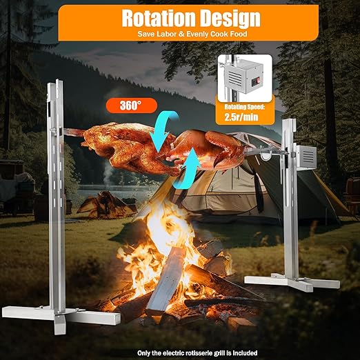🔥 Electric Rotisserie Grill 🍗✨ Perfect Backyard BBQ 🎉