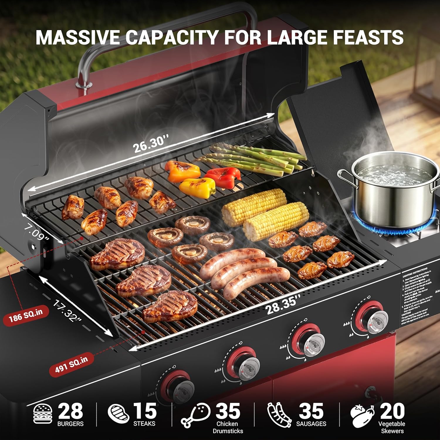 🔥🍔 4-Burner BBQ Grill ✨🌿