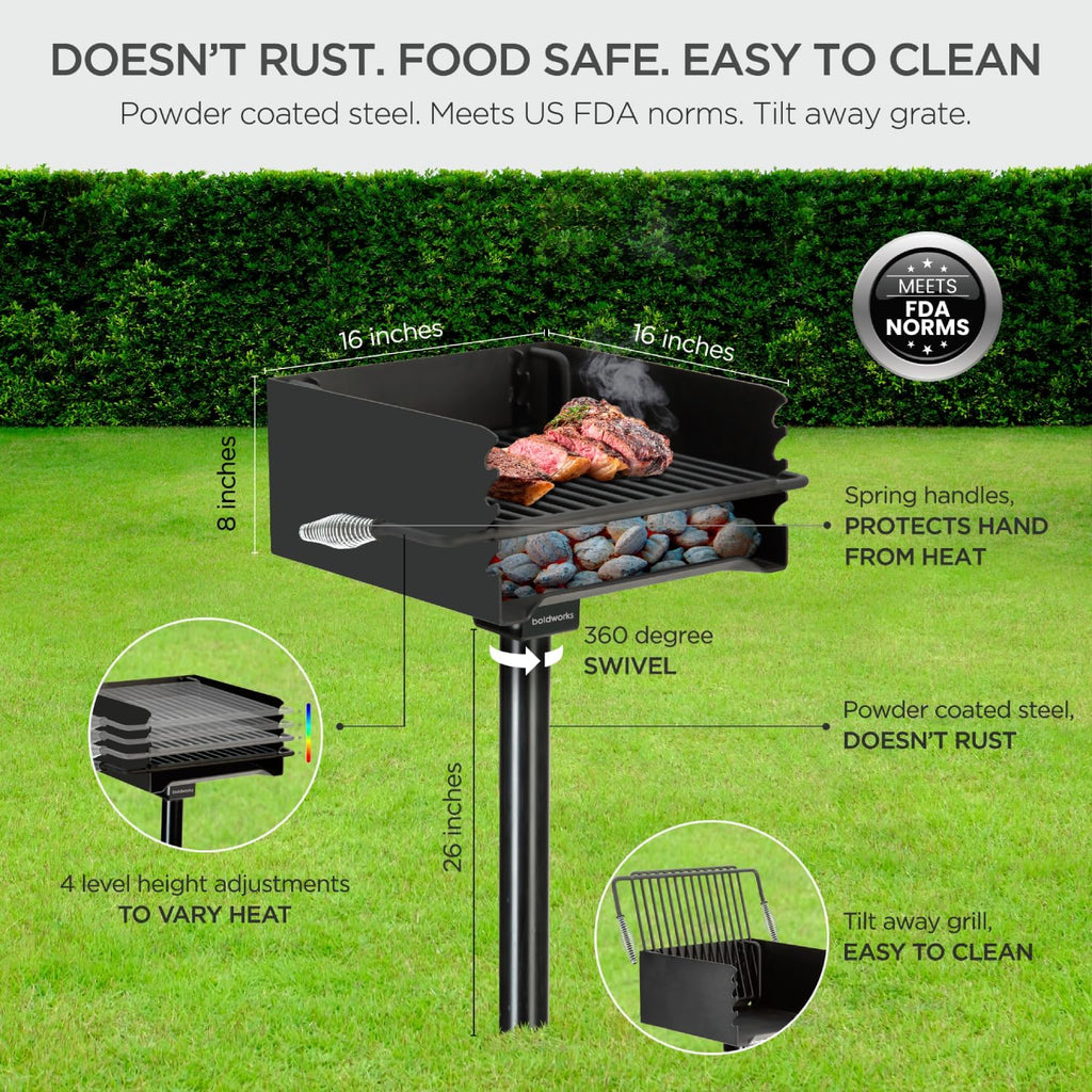 🔥 Heavy-Duty Charcoal BBQ Grill 🍖🌳 Perfect for Outdoors 🎉