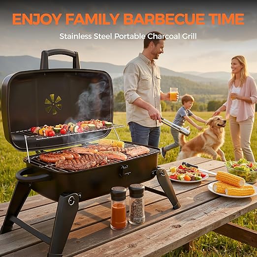🔥🌲 CampFire Portable BBQ Grill 🍖✨🏕️