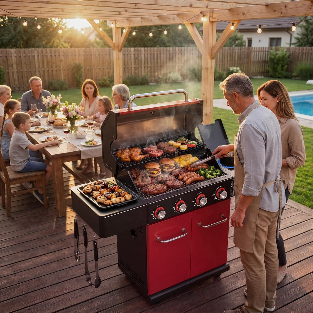 🔥🍔 4-Burner BBQ Grill ✨🌿