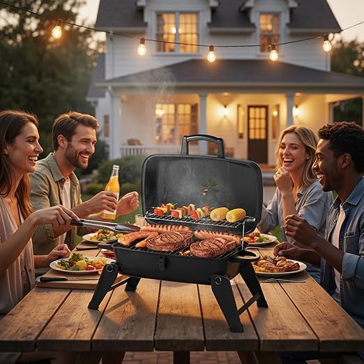 🔥🌲 CampFire Portable BBQ Grill 🍖✨🏕️